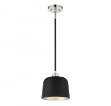Savoy House Meridian CA M70118MBKPN - 1-Light Pendant in Matte Black with Polished Nickel