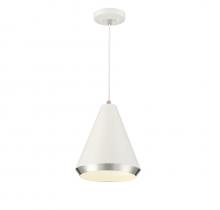 Savoy House M70122WHPN - 1-Light Pendant in White with Polished Nickel