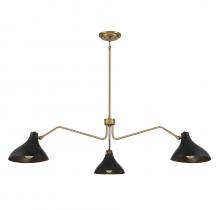 Savoy House M7019MBKNB - 3-Light Pendant in Matte Black with Natural Brass
