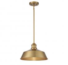Savoy House Meridian CA M7021NB - 1-Light Pendant in Natural Brass