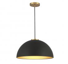 Savoy House M7024MBKNB - 1-Light Pendant in Matte Black with Natural Brass