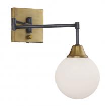 Savoy House M90006-79 - 1-Light Adjustable Wall Sconce in Oiled Rubbed Bronze with Natural Brass