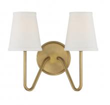 Savoy House M90055NB - 2-Light Wall Sconce in Natural Brass