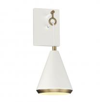 Savoy House M90066WHNB - 1-Light Wall Sconce in White with Natural Brass