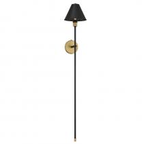 Savoy House M90070BNB - 1-Light Wall Sconce in Black with Natural Brass Accents