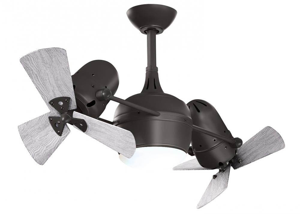 Dagny 360° double-headed rotational ceiling fan with light kit in Textured Bronze finish with sol