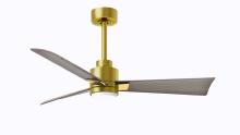 Matthews Fan Company AKLK-BRBR-GA-42 - Alessandra 3-blade transitional ceiling fan in brushed brass finish with gray ash blades. Optimize