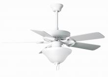 Matthews Fan Company AM-TW-WH-42-LK - America 3-speed ceiling fan in gloss white finish with 42" white blades and light kit (2 x GU2