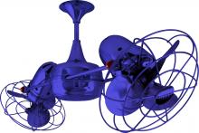 Matthews Fan Company DD-BLUE-MTL - Duplo Dinamico 360” rotational dual head ceiling fan in Safira (Blue) finish with metal blades.