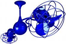 Matthews Fan Company IV-BLUE-MTL - Italo Ventania 360° dual headed rotational ceiling fan in Safira (Blue) finish with metal blades.