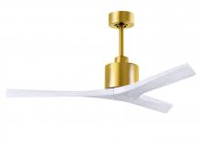 Matthews Fan Company MW-BRBR-MWH-52 - Mollywood 6-speed contemporary ceiling fan in Brushed Brass finish with 52” solid matte white wo