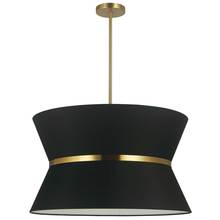 Dainolite CTN-244C-AGB-797 - 4LT Incand Chandelier, AGB w/ GLD ring, BK Shade