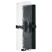 Dainolite WNE-152W-MB-CLR - 2 Light Wall Sconce in Matte Black w/ Clear Textured Glass