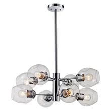 Trans Globe PND-2125 PC - Clusters Collection 8-Light, 8-Shade Glass and Metal Mid-Century Style Sputnik Chandelier