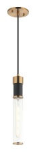 Matteo C61201MBAG - Tubo Matte Black + Aged Gold Brass Pendant