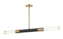 Matteo C61202MBAG - Tubo Matte Black + Aged Gold Brass Pendant