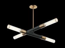 Matteo Lighting C61204MBAG - Tubo Matte Black + Aged Gold Brass Pendant