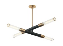 Matteo C61204MBAG - Tubo Matte Black + Aged Gold Brass Pendant