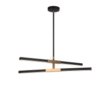 Matteo C64738MBAG - Lineare Matte Black and Aged Gold Brass Pendant