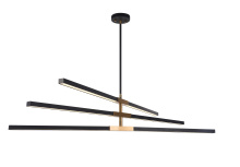 Matteo C64769MBAG - Lineare Matte Black and Aged Gold Brass Pendant