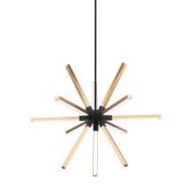 Matteo C66812MBAG - Asterisk Matte Black + Aged Gold Brass Pendant