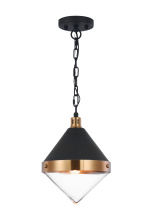 Matteo C72201AGCL - Sphericon Matte Black and Aged Gold Brass Pendant
