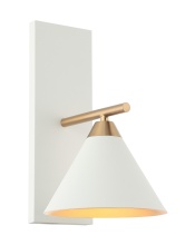 Matteo S10601WH - Bliss Aged Gold Brass + White Wall Sconce