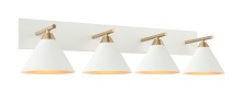 Matteo S10604WH - Bliss Aged Gold Brass + White Wall Sconce