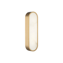 Matteo W05916AG - Marblestone Aged Gold Brass Wall Sconce