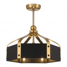 Savoy House Canada 26-FD-7806-143 - Sheffield 6-Light LED Fan D'Lier in Matte Black with Warm Brass Accents