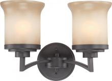 Nuvo 60/4122 - 2-Light Vanity Light Fixture in Dark Chocolate Bronze Finish with Saffron Glass