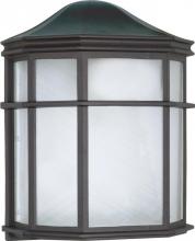 Nuvo 60/583 - 1-Light Cage Wall Lantern in Textured Black Finish with Linen Acrylic Lens and (1) 13W GU24 Bulb