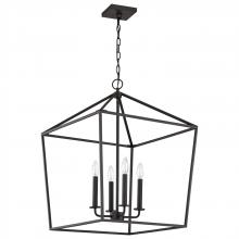 Nuvo 60/7941 - Emma 4 Light Small Pendant; Matte Black Finish