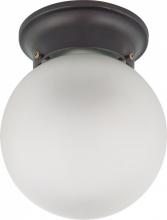 Nuvo 62/1018 - 1 Light - LED 6" Ball Flush Fixture - Mahogany Bronze Finish - Frosted Glass - Lamp Included