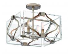 Minka N7764-683 - BRENTON COVE - 4 LIGHT SEMI FLUSH (CONVERTIBLE TO PENDANT)