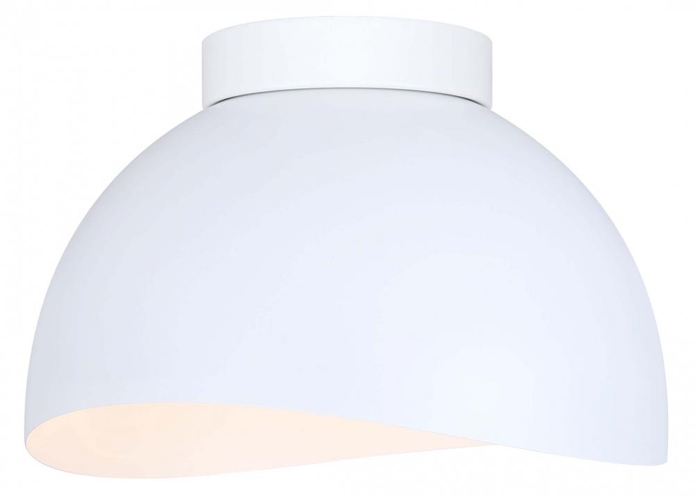 HENLEE, IFM1122A11WH, MWH Color, 2 Lt Flush Mount, 60W Type A, 11" W x 8" H, Easy Connect In