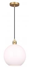 Canarm IPL1169A01GDP - MONROE, 1 Lt Rod Pendant, Opal Glass (Shiny) Glass, 60W Type A, 11.75" W x 14.25 - 63.75" H