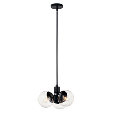 Kichler 52700BKCLR - Silvarious 16.5 Inch 3 Light Convertible Pendant with Clear Glass in Black