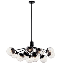 Kichler 52703BKCLR - Silvarious 48 Inch 12 Light Linear Convertible Chandelier with Clear Glass in Black