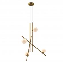 Kuzco CH89832-BG/GO - Amara 32-in Brushed Gold/Glossy Opal Glass LED Chandeliers