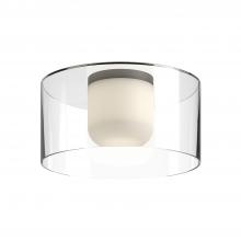Kuzco FM53512-BK/CL - Birch 12-in Black/Clear LED Flush Mount