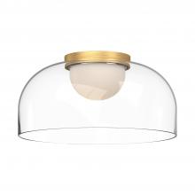 Kuzco FM52512-BG/CL - Cedar 12-in Brushed Gold/Clear LED Flush Mount