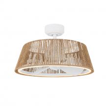 Kuzco CF41424-WH/BR-5CCT - Isla 24-in White/Braided Rope FAN + LED Ceiling Fan