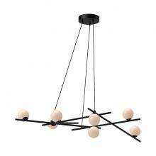 Kuzco CH89854-BK/GO-UNV - Amara 54-in Black/Glossy Opal Glass LED Chandelier