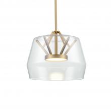 Kuzco PD61412-CL/BG - Deco 12-in Clear/Brushed Gold LED Pendant