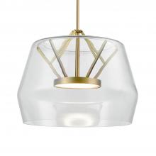 Kuzco PD61418-CL/BG - Deco 18-in Clear/Brushed Gold LED Pendant