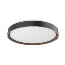 Kuzco FM43920-BK/WT-5CCT - Essex 20-in Black/Walnut LED Flush Mount