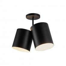 Kuzco SF58814-BK - Keiko 14-in Black 2 Lights Semi-Flush
