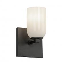 Kuzco WS57704-BK/GO - Nola 4-in Black/Glossy Opal Glass 1 Light Wall Sconce