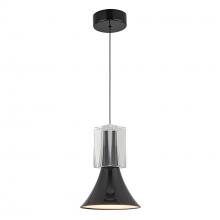 Kuzco PD94108-GBK/CC-UNV - Floe 8-in Glossy Black/Clear Crystal LED Pendant